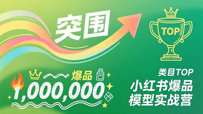 小红书爆品模型实战营，从新品突围到成为类目TOP，可复制路径，打造多个营收百万级爆品-二当家网创资源站