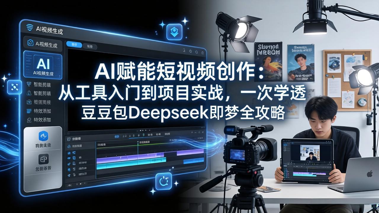 AI赋能短视频创作：从工具入门到项目实战，一次学透豆包Deepseek即梦全攻略-二当家网创资源站