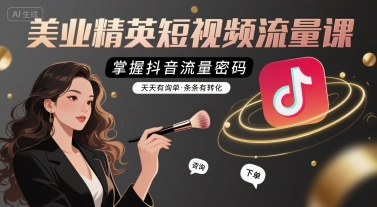 美业精英短视频流量课，掌握抖音流量密码，天天有询单，条条有转化-二当家网创资源站