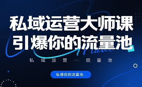 私域运营大师课，引爆你的流量池-二当家网创资源站