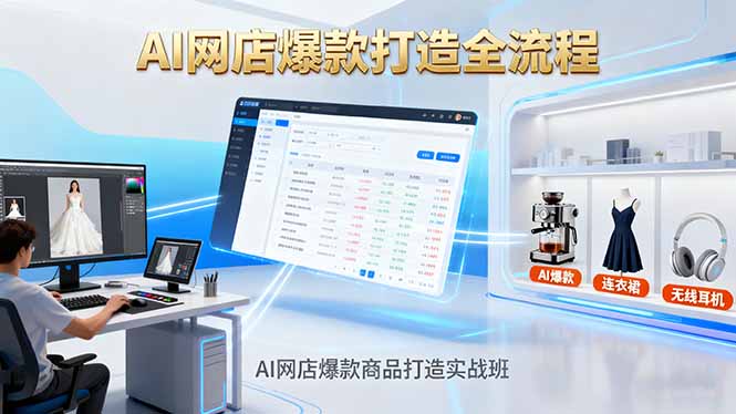AI网店爆款商品打造实战班：AI技术实现商品图智能处理，快速搭建AI网店-二当家网创资源站