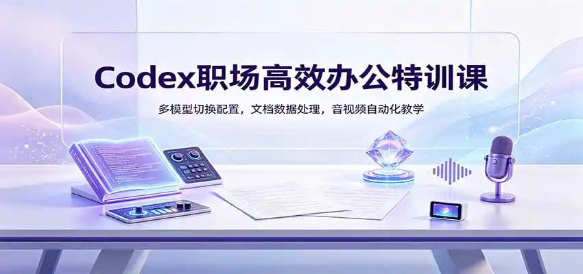 Codex职场高效办公特训课:多模型切换配置,文档数据处理,音视频自动化教学-二当家网创资源站