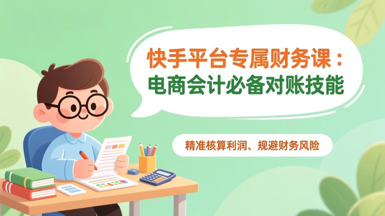 快手平台专属财务课：电商会计必备对账技能，精准核算利润、规避财务风险-二当家网创资源站