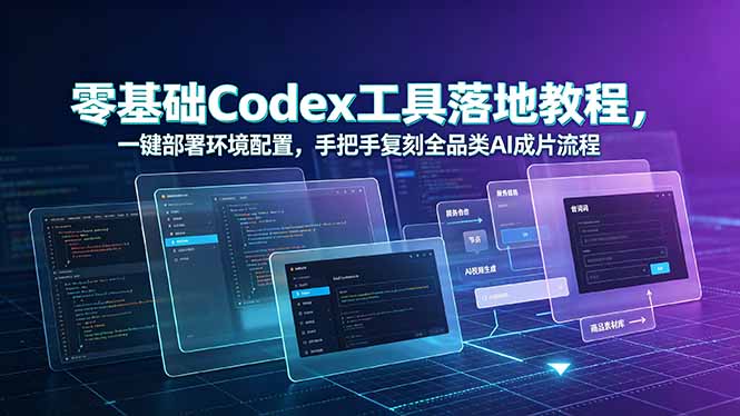 零基础Codex工具落地教程，一键部署环境配置，手把手复刻全品类AI成片流程-二当家网创资源站