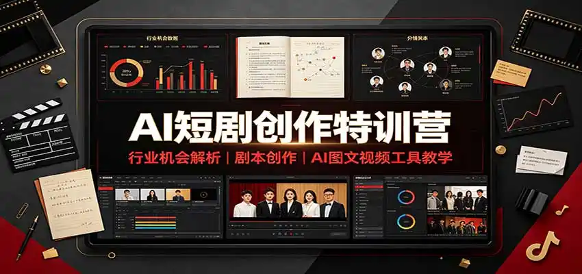 AI短剧创作特训营:行业机会解析,剧本创作,AI图文视频工具教学(文字版)-二当家网创资源站