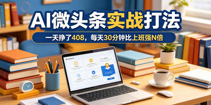 一天挣了408,AI微头条实战打法,每天30分钟比上班强N倍-二当家网创资源站