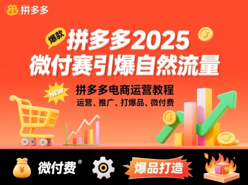 拼多多2025微付赛引爆自然流量，拼多多电商运营教程，运营、推广、打爆品、微付费-二当家网创资源站