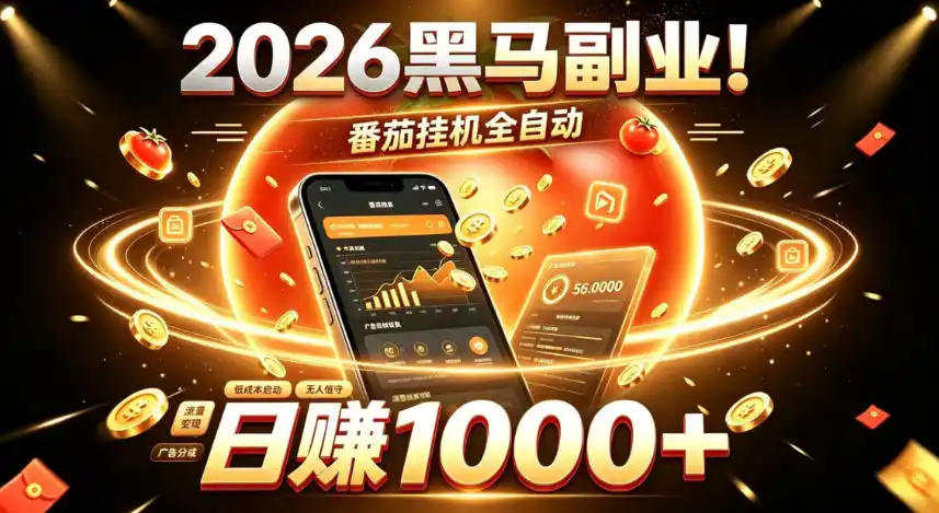 2026黑马副业！番茄挂G全自动日入1000+，操作最简单、门槛最低的线上轻资产项目【揭秘】-二当家网创资源站