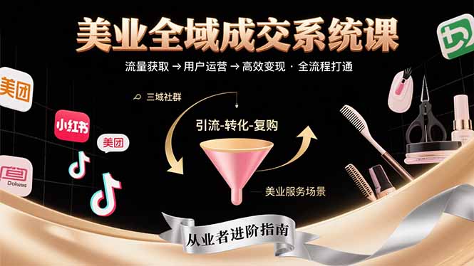 美业全域成交系统课程：帮助美业从业者打通从流量获取到高效变现全流程-二当家网创资源站