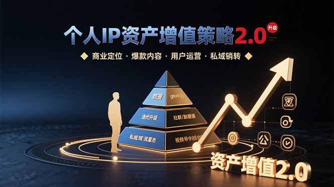 个人IP资产增值策略2.0 拆解商业定位/爆款内容/用户运营/私域销转四大模块-二当家网创资源站