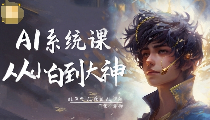 AI系统课程，从小白到大神系统学AI，AI声音-AI绘画-AI视频一门课全掌握-二当家网创资源站