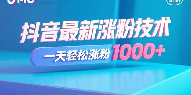 抖音最新涨粉技术，一天轻松涨粉1000+-二当家网创资源站