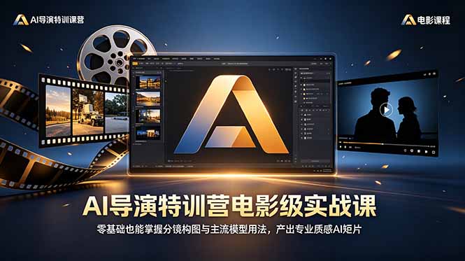 AI导演特训营电影级实战课，零基础也能掌握分镜构图与主流模型用法，产出专业质感AI短片-二当家网创资源站
