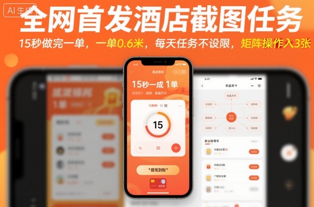 全网首发酒店截图任务，15秒做完一单，一单0.6米，每天任务不设限，矩阵操作日入3张【揭秘】-二当家网创资源站