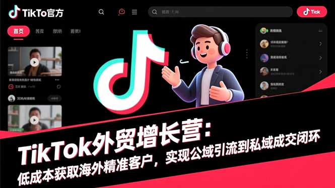 TikTok外贸增长营:低成本获取海外精准客户,实现公域引流到私域成交闭环-二当家网创资源站