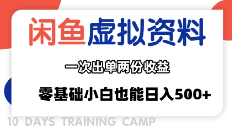 闲鱼虚拟资料新变现玩法，信息差项目，一次出单两份收益，无需囤货，可批量矩阵，零基础小白也能日入多张-二当家网创资源站
