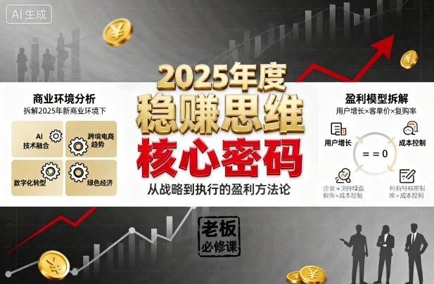 2025年度稳賺思维老板创业营，拆解2025年新商业环境下，企业实现持续盈利的核心密码-二当家网创资源站