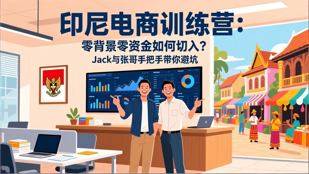 印尼电商训练营：零背景零资金如何切入？Jack与张哥手把手带你避坑-二当家网创资源站