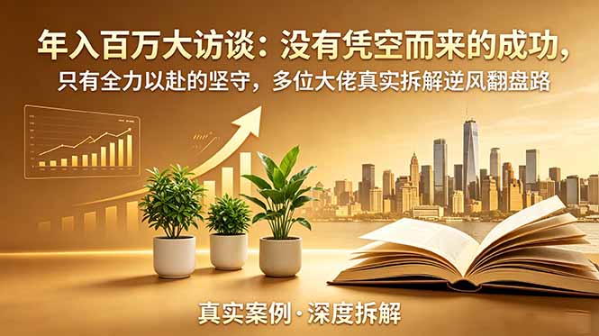 年入百万大访谈-更新:没有凭空而来的成功,只有全力以赴的坚守,多位大佬真实拆解逆风翻盘路-二当家网创资源站
