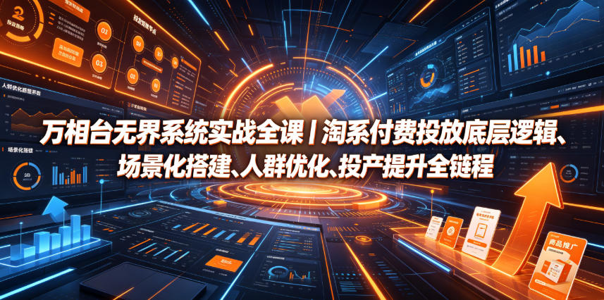 万相台无界系统实战全课｜淘系付费投放底层逻辑、场景化搭建、人群优化、投产提升全链路运营教程-二当家网创资源站