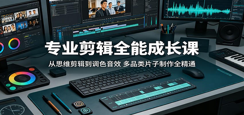 专业剪辑全能成长课：从思维剪辑到调色音效，多品类片子制作全精通-二当家网创资源站