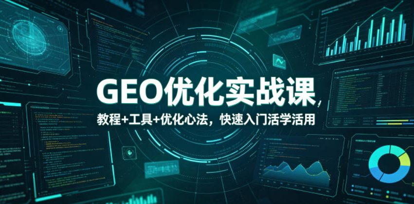 GEO优化实战课，教程+工具+优化心法，快速入门活学活用-二当家网创资源站