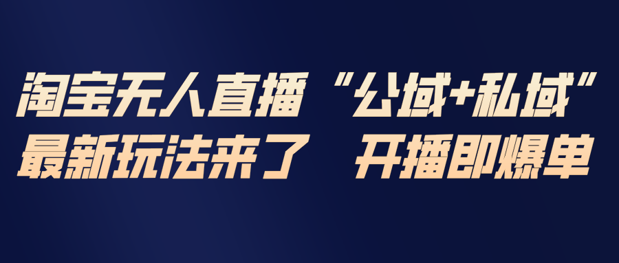 淘宝无人直播最新玩法，包含私域和公域两种玩法-二当家网创资源站