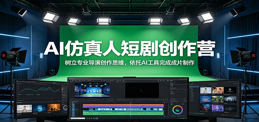 AI仿真人短剧创作营：树立专业导演创作思维，依托AI工具完成成片制作-二当家网创资源站