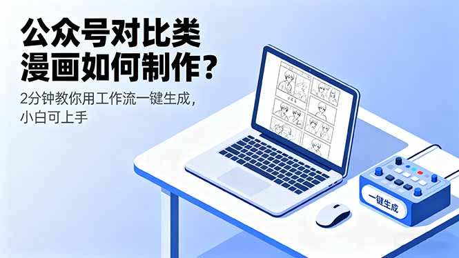 公众号对比类漫画如何制作？2分钟教你用工作流一键生成，小白可上手-二当家网创资源站