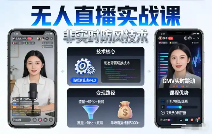 宝子哥无人直播实战课,非实时防风技术,聚焦抖音快手等平台直播带货,轻松开启直播变现之路(更新2026年08月31日)-二当家网创资源站
