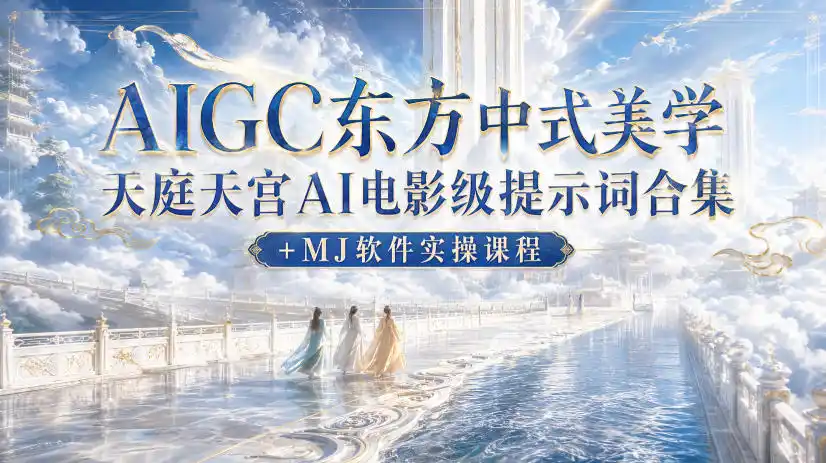 AIGC东方中式美学天庭天宫AI电影级提示词合集+MJ软件实操课程-二当家网创资源站