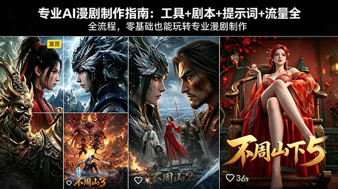 专业AI漫剧制作指南：工具+剧本+提示词+流量全流程，零基础也能玩转专业漫剧制作-二当家网创资源站
