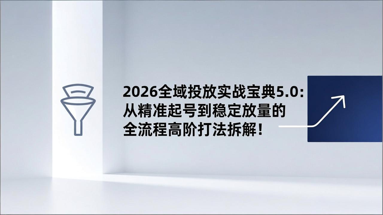 2026全域投放实战宝典5.0：从精准起号到稳定放量的全流程高阶打法拆解！-二当家网创资源站