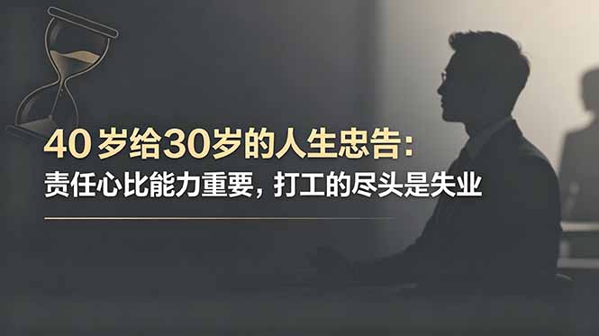 付费文章:40岁给30岁的人生忠告:责任心比能力重要,打工的尽头是失业-二当家网创资源站
