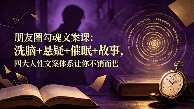 朋友圈勾魂文案课：洗脑+悬疑+催眠+故事，四大人性文案体系让你不销而售-二当家网创资源站