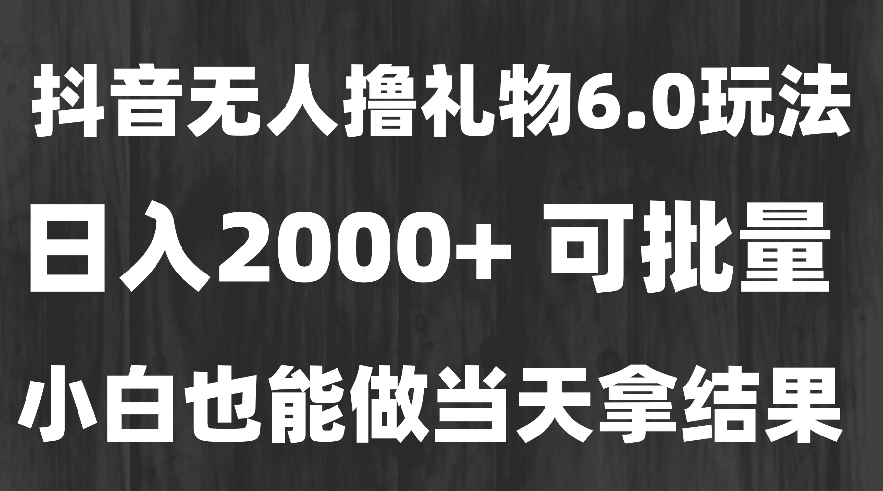 最新风口暴力撸金技术，无人撸礼物，长期稳定 一天收益2000+，小白当天…-二当家网创资源站