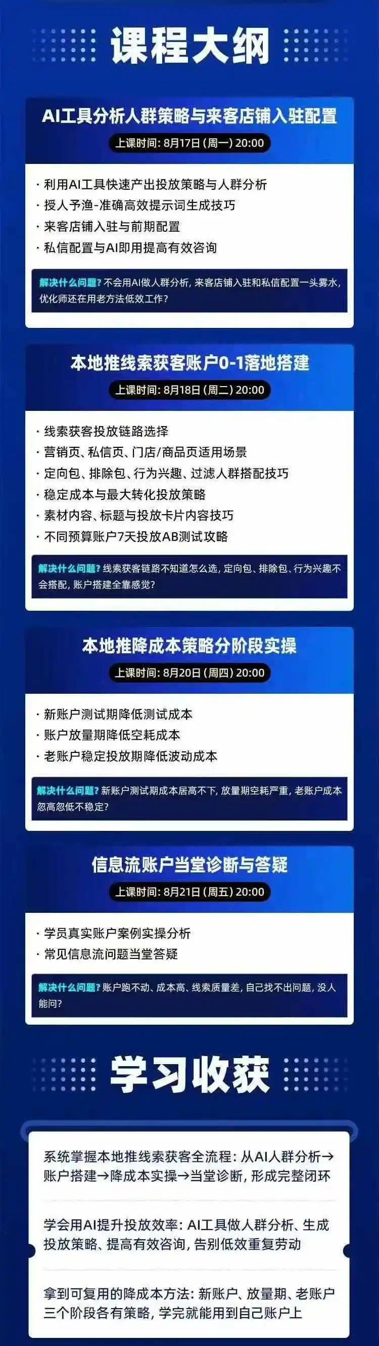 图片[2]-2026巨量AD本地推线索获客全流程实战课-33期：AI人群分析、账户搭建、7天测试、分阶段降本与投放优化-二当家网创资源站