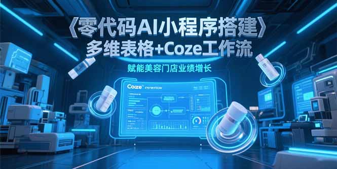 零代码AI小程序搭建，多维表格+Coze工作流，赋能美容门店业绩增长-二当家网创资源站