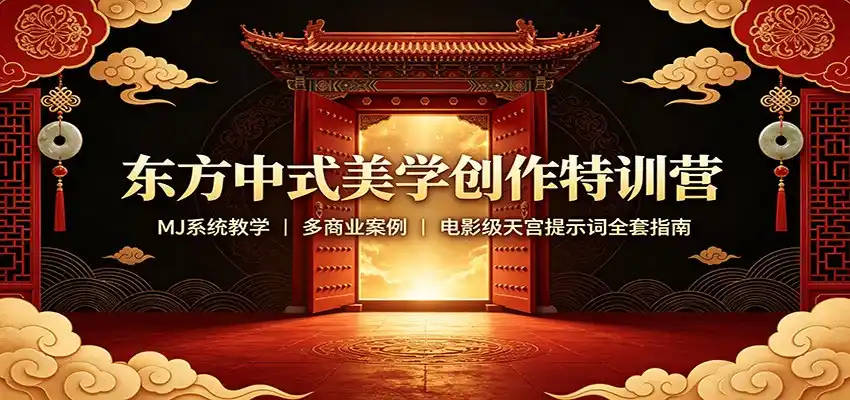 东方中式美学创作特训营：MJ系统教学，多商业案例，电影级天宫提示词全套指南-二当家网创资源站