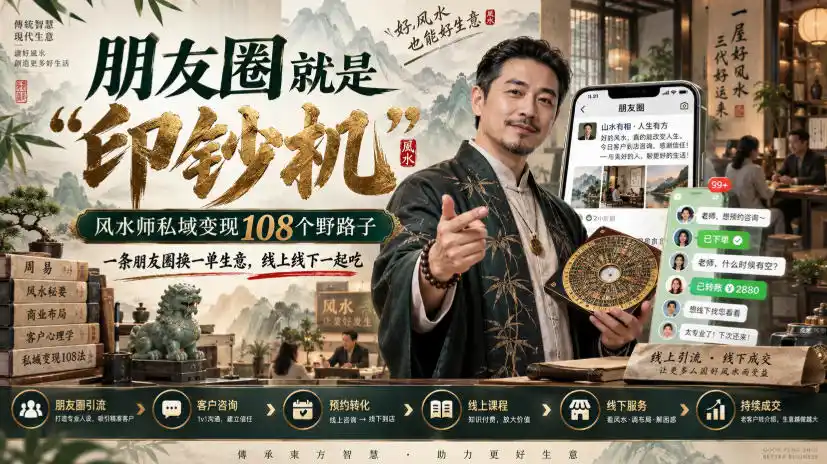 朋友圈就是“印钞机”,风水师私域变现108个野路子,一条朋友圈换一单生意,线上线下一起吃【文档】-二当家网创资源站