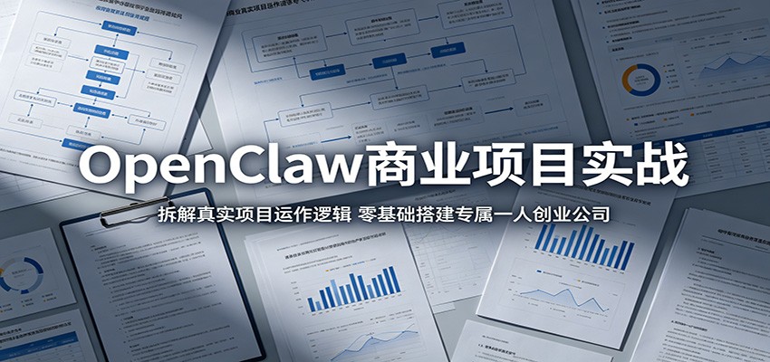 OpenClaw商业项目实战：拆解真实项目运作逻辑，零基础搭建专属一人创业公司-二当家网创资源站