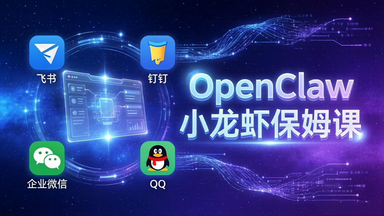 OpenClaw小龙虾保姆课： Windows/macOS/Linux/Docker全系统安装，飞书+钉钉+企业微信+QQ 全接入-二当家网创资源站