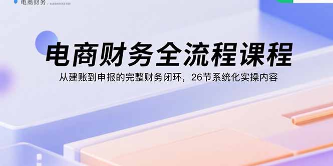 电商财务全流程课程：从建账到申报的完整财务闭环，26节系统化实操内容-二当家网创资源站