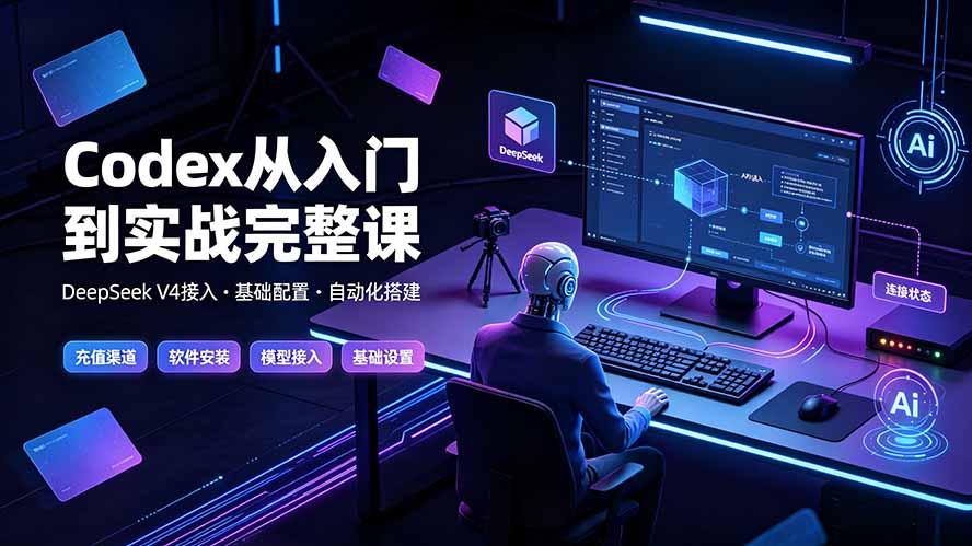 Codex从入门到实战完整课｜充值·安装·接入DeepSeek，记忆·插件·Skill·CLI·MCP全拆解-二当家网创资源站