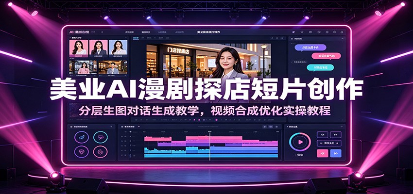 美业AI漫剧探店短片创作：分层生图对话生成教学，视频合成优化实操教程-二当家网创资源站