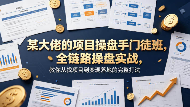 某大佬的项目操盘手门徒班，全链路操盘实战，教你从找项目到变现落地的完整打法-二当家网创资源站