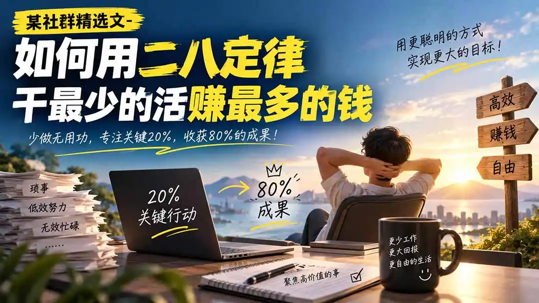 某社群精选文-如何用二八定律干最少的活赚最多的钱-二当家网创资源站