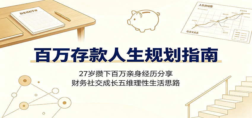 百万存款人生规划指南：27岁攒下百万亲身经历分享，财务社交成长五维理性生活思路-二当家网创资源站