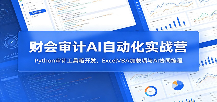 财会审计AI自动化实战营：Python审计工具箱开发，ExcelVBA加载项与AI协同编程-二当家网创资源站