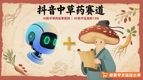 抖音中草药赛道，用AI做中草药故事视频，45条作品涨粉13W，橱窗带货猛猛出单-二当家网创资源站